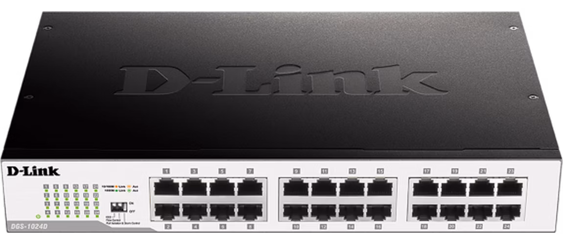D-Link DGS-1024D 24-portový 10/100/1000 gigabitový stolný/pozemný prepínač