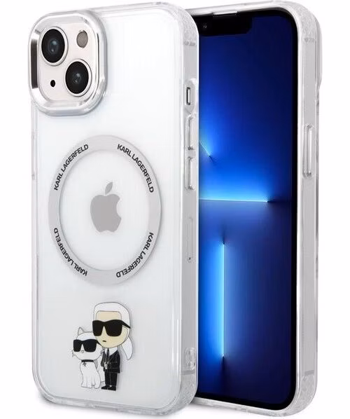 Karl Lagerfeld IML Karl and Choupette MagSafe kryt iPhone 15 priehľadný