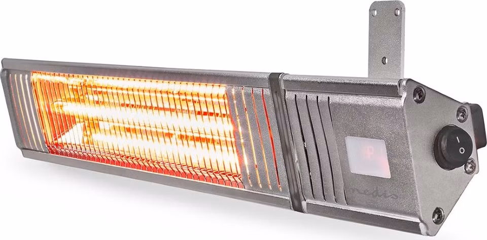 NEDIS ohřívač terasy/ spotřeba 2000 W/ 9 nastavení teploty/ IP65/ na zeď/ hliník