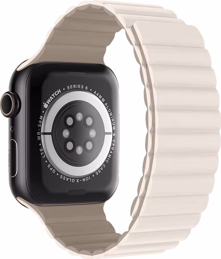 Devia remienok Nature Silicone Magnetic Watch Band 44/45/46mm - Stardust White