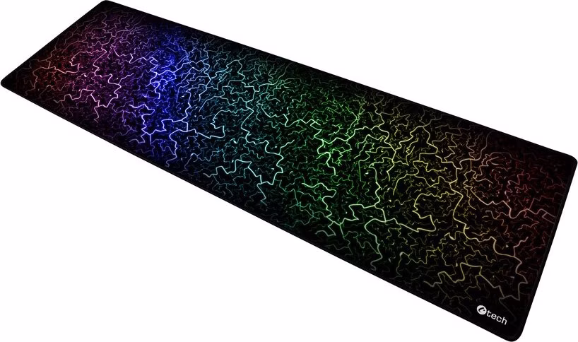 Herní podložka pod myš C-TECH ANTHEA ARC XL, barevná, pro gaming, 900x270x4mm, obšité okraje