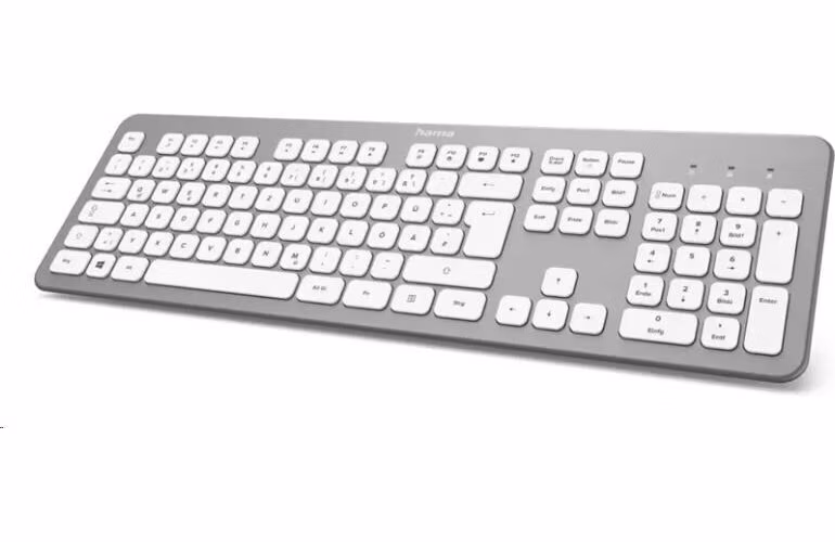 Hama bezdrátová klávesnice KW-700, stříbrná/bílá - CZ