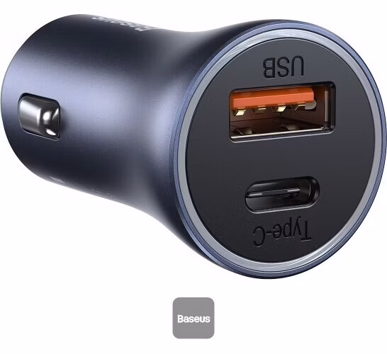 Baseus rýchlonabíjačka do auta Golden Contractor Pro Dual USB+USB-C 40W tmavo šedá