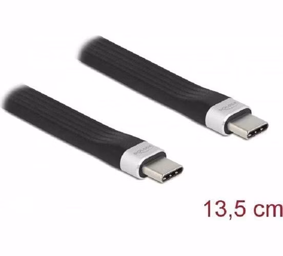 Delock USB 3.2 Gen 2, FPC plochý stuhový kabel, USB Type-C™ na USB Type-C™, 13,5 cm, PD 3 A E-Marker