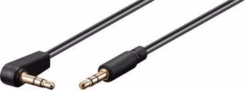 PremiumCord Kabel Jack 3.5mm - 3,5mm konektor 90° M/M 0,5m