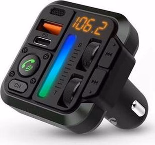 Nedis CATR2024BK - FM transmitter do auta | Reproduktor | 1.00 " | Bluetooth® | PD 18 W/PD 20 W | Google Assistant / Sir