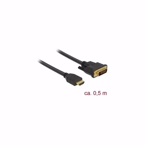Delock Kabel HDMI na DVI 24+1 obousměrný 0,5 m