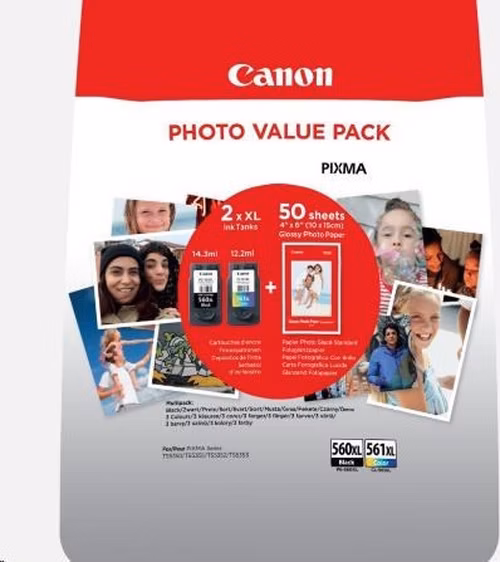 Canon cartridge PG-560XL / CL-561XL Multipack PHOTO VALUE / Black+Color / 400str. + 300str.