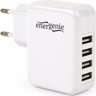 GEMBIRD, Nabíječka USB, 4x USB, 3100mA, 15W. bílá