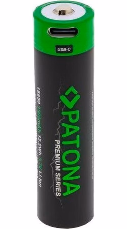 PATONA nabíjecí baterie 18650 Li-lon 3300mAh PREMIUM 3,7V s USB-C nabíjením