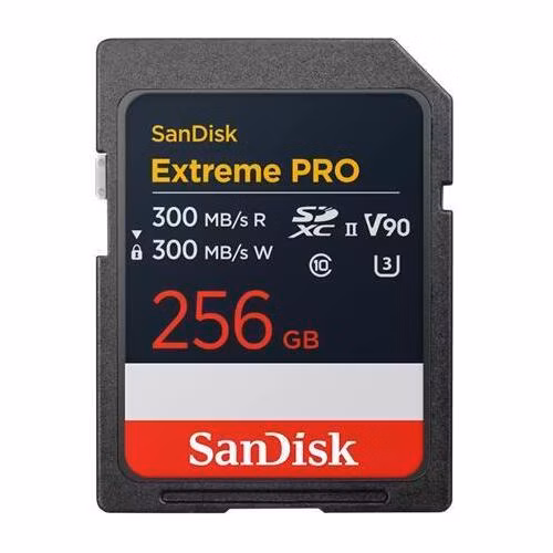 SanDisk Extreme PRO, 256GB SD UHS-II (V90)