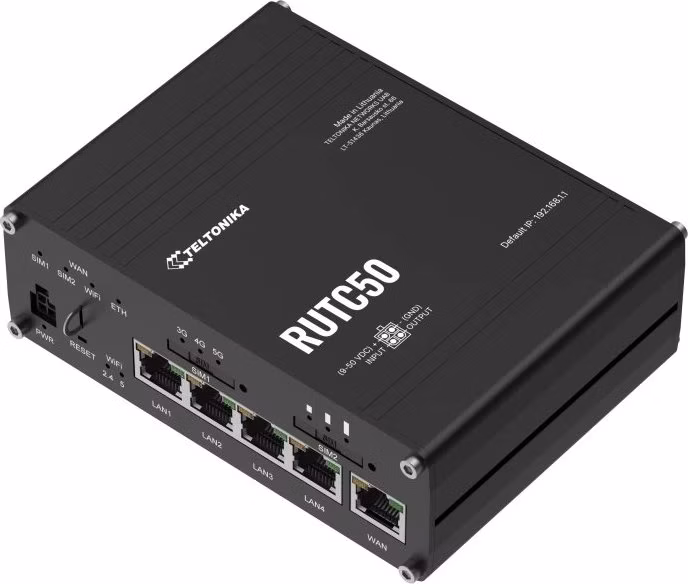 Teltonika RUTC50 průmyslový router, 5G, Dual SIM, WiFi 6