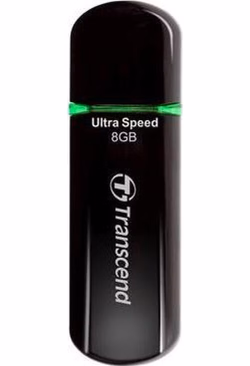 Transcend 8GB JetFlash 600, USB 2.0 flash disk, MLC, černo/zelený, LED indikace, vysokorychlostní, 32MB/s R, 12MB/s W