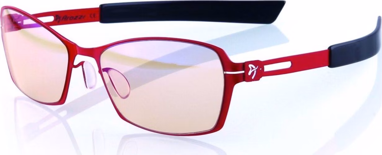 AROZZI herní brýle VISIONE VX-500 Red/ červenočerné obroučky/ jantarová skla