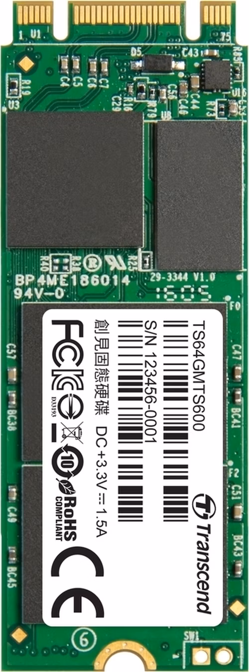 TRANSCEND MTS600 64GB SSD disk M.2 2260, SATA III (MLC), tray