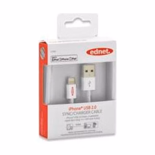 Ednet - Apple IP5 nabíjecí a datový kabel, Lightning, Apple 8pin - USB A, 3,0 m, USB 2.0, MFI, zlacené konektory