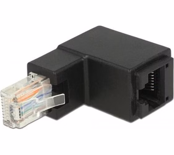 Delock Adaptér RJ45 samec pravoúhlý > RJ45 samice Cat.6 UTP