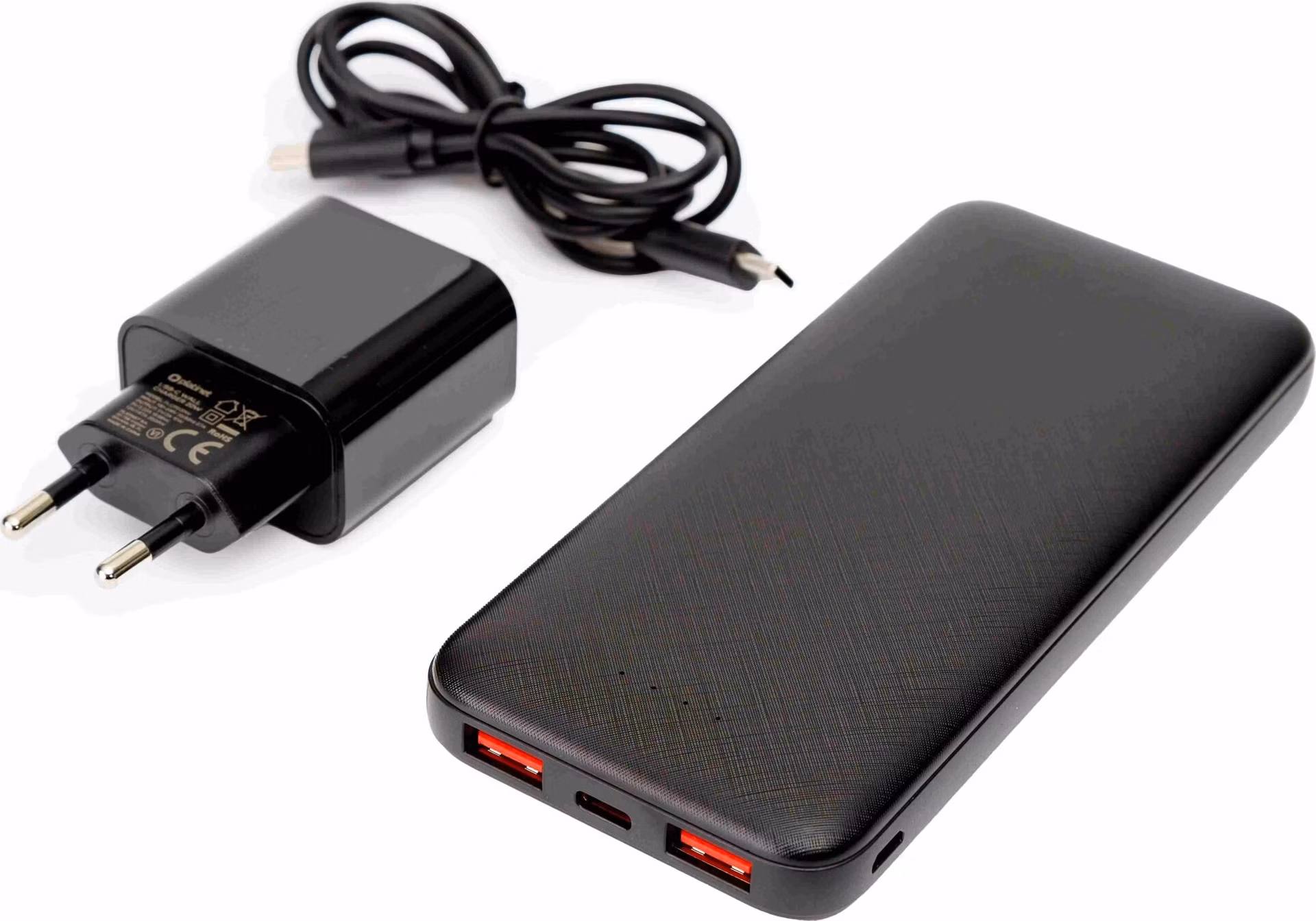 Platinet SET 3v1 Powerbanka 10000 mAh + Nabíjačka 20W Power Delivery, kábel USB-C 1m, čierna