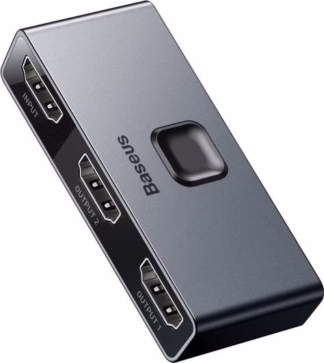 Baseus HDMI rozbočovač Matrix HDMI Splitter 2v1/1v2 sivý