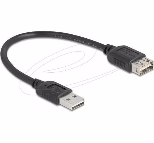 Delock USB 2.0 prodlužovací kabel EASY USB Type-A samec na EASY USB Type-A samice 0,2 m, černý
