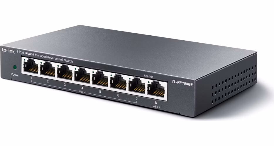 TP-Link Easy Smart switch RP108GE (7xGbE passive PoE-in, 1xGbE passive PoE-out)