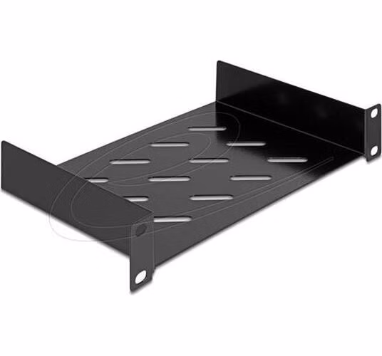 Delock 10” Police, 1U, s ventilačními otvory pro síťovou skříň, hloubka až 150 mm, max. nosnost 25 kg