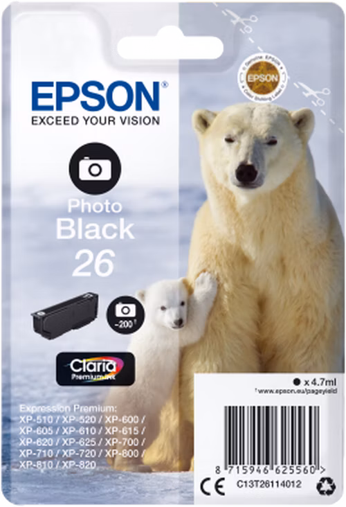 EPSON cartridge T2611 photo black (lední medvěd)