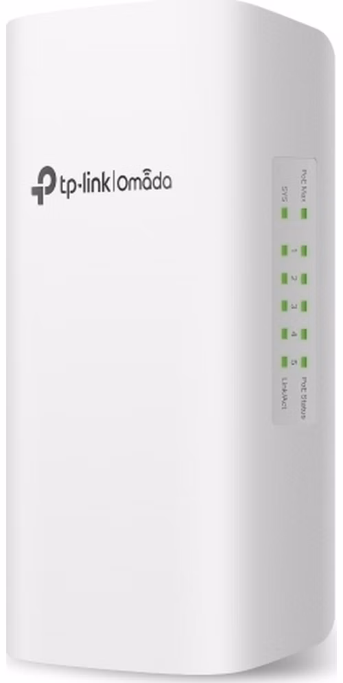 tp-link SG2005P-PD, 5 portový gigabitový outdoor switch Omada s 1 vstupním gigabitovým portem PoE++ a 4 výstupními porty PoE+