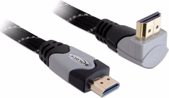 Delock Kabel High Speed HDMI with Ethernet – HDMI A samec > HDMI A samec pravoúhlý 4K 1 m
