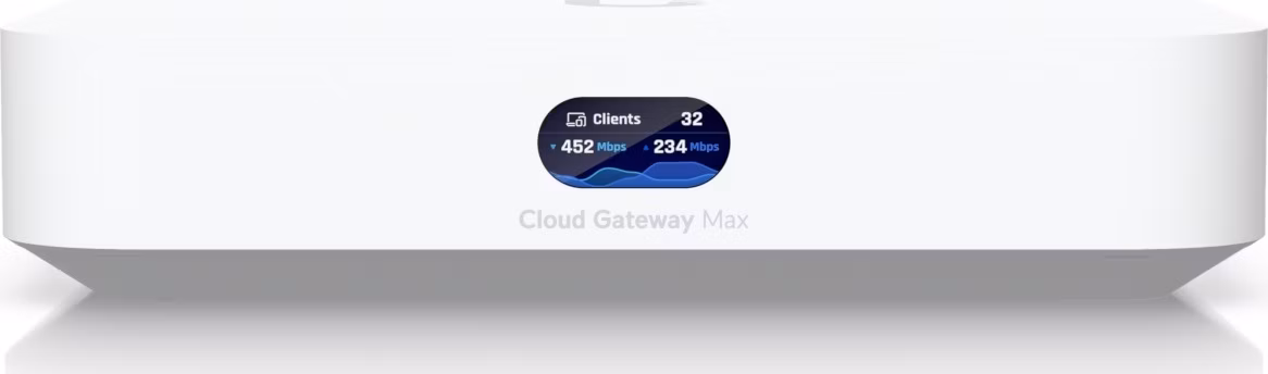 Ubiquiti UniFi Cloud Gateway Max - Router, Full UniFi OS, IDS/IPS, 5x 2.5GbE, integrovaný 512GB NVMe SSD
