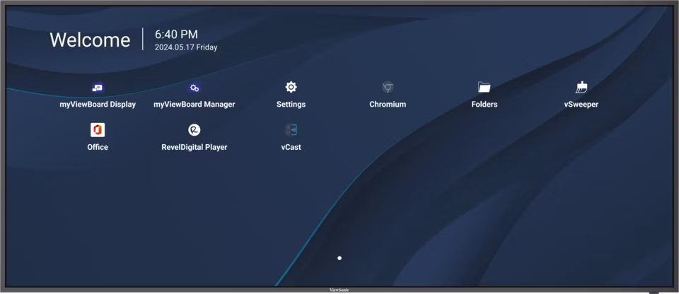 ViewSonic Prezentační Display CDE105UW/105"/WUHD/500nits,5000:1,8G RAM/128GB/ OPSslot/HDMIDP/USB/Audio/RS232/repro/black