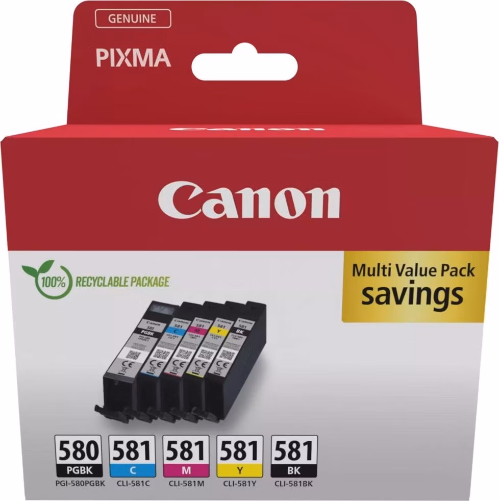 Canon inkoustová náplň PGI-580/CLI-581 PGBK/C/M/Y/BK MULTI SEC Ink Value Pack