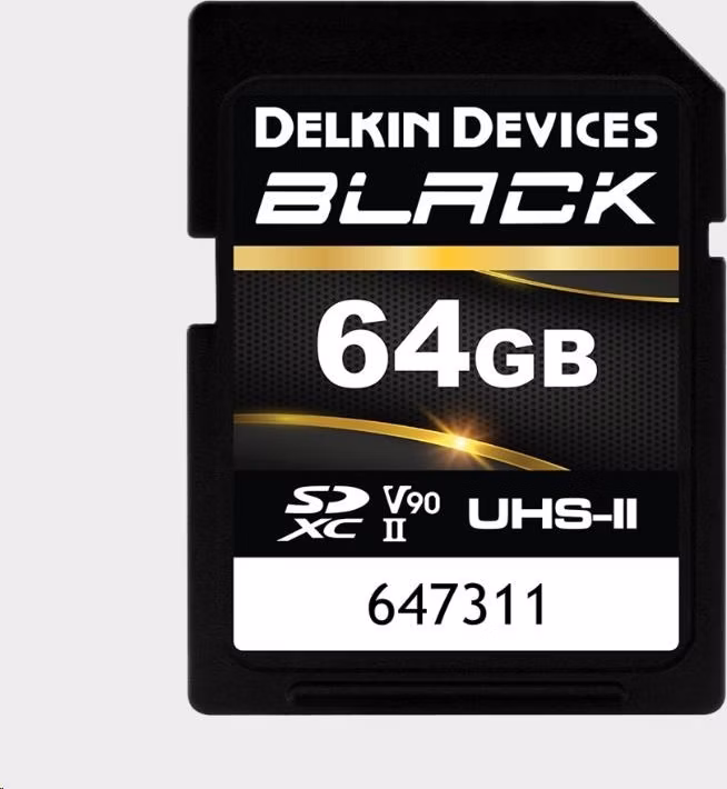 Delkin SDXC BLACK Rugged UHS-II R300/W250 (V90) 64GB (new)