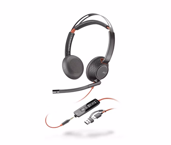 HP Poly Blackwire 5220 MS Teams náhlavná súprava, 3.5 mm jack + USB-C/A adaptér, stereo (bulk)