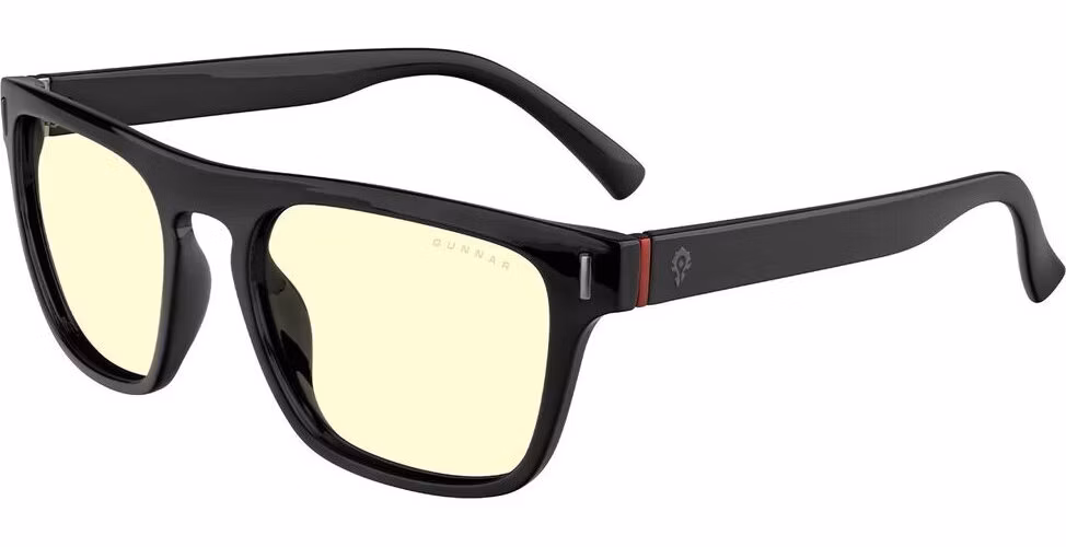 GUNNAR kancelářske/herní brýle WORLD OF WARCRAFT, HORDE EDITION ONYX * jantarová skla * BLF 65 * GUNNAR focus