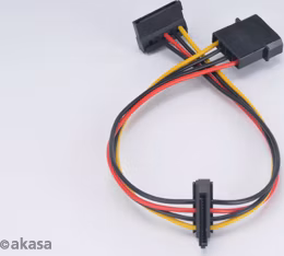 AKASA - 4-pin molex na 2x 15-pin Sata adaptér