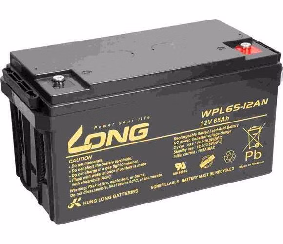 Baterie Long 12V 65Ah olověný akumulátor LongLife M6 10-12 let (WPL65-12AN)