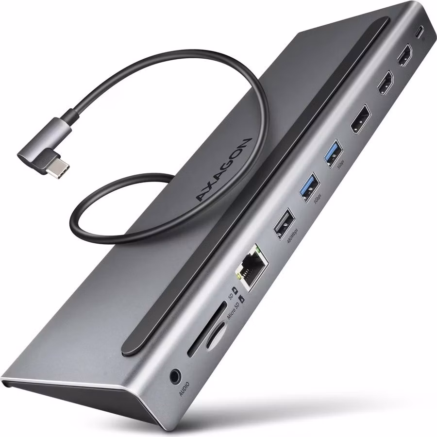 AXAGON multi USB-C hub 11in1 / HMC-4KX3 / 2x HDMI / 1x DP / PD100W / 1xUSB-C / 3x USB-A / kabel 40cm