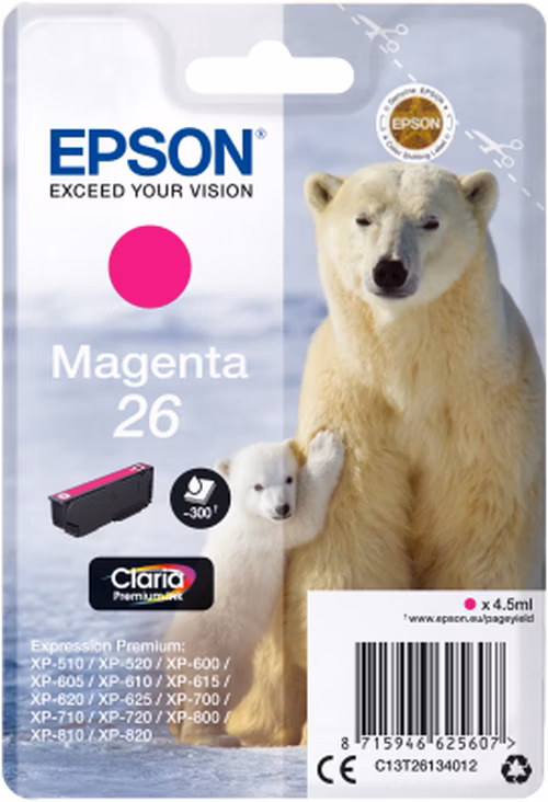 EPSON cartridge T2613 magenta (lední medvěd)