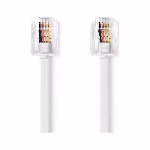 Nedis TCGL90200WT50 - Telekomunikační kabel | RJ11 Zástrčka - RJ11 Zástrčka |5 m | Bílá
