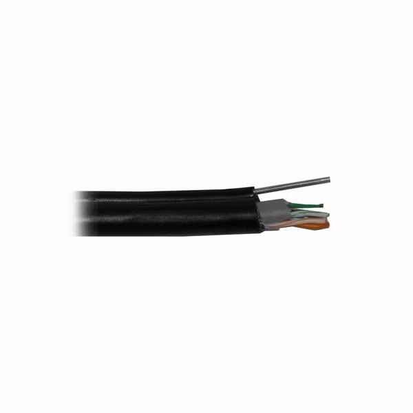 PLANET kabel FTP, drát, 4pár, Cat5e, PE+PVC venkovní dvouplášť, ocelové nosné lanko, Fca (balení 305m)