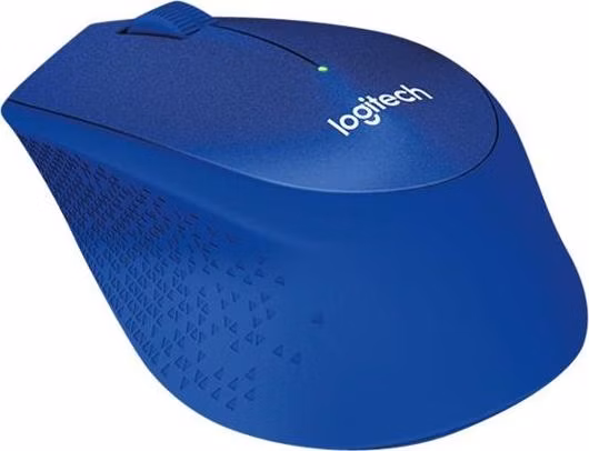 Logitech myš Wireless M330 Silent Plus, optická, bezdrátová, 3 tlačítka, modrá, 1000dpi