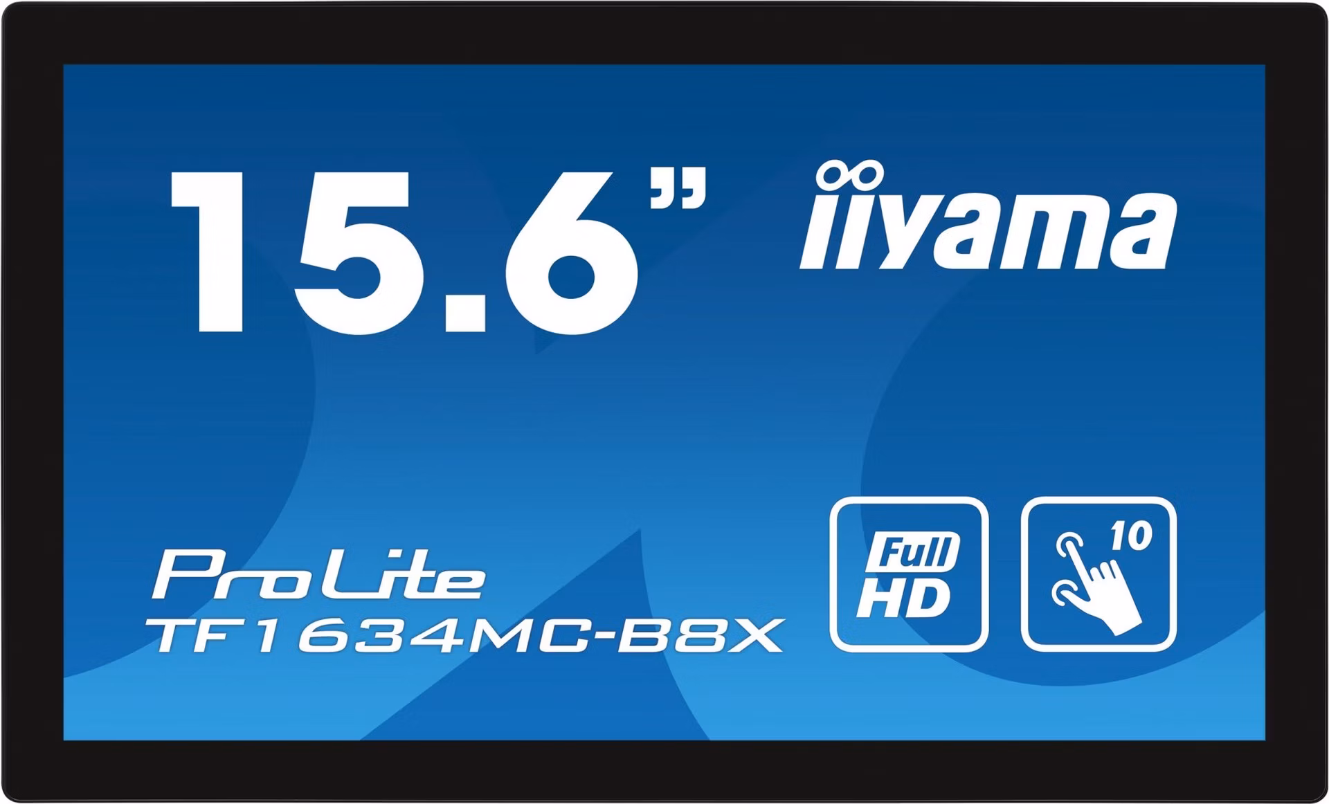 15,6" iiyama TF1634MC-B8X: IPS, FullHD, capacitive, 10P, 450cd/m2, VGA, DP, HDMI, IP65, čierny