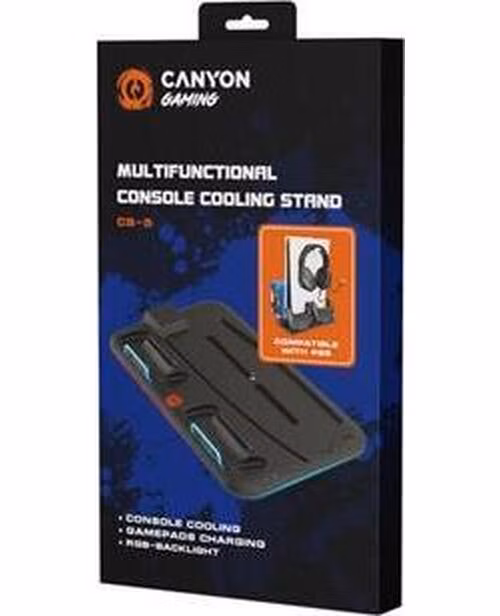 Canyon CS-5, multifiukčný stojan pre PS5, s chladením, nabíjanie 2 x gamepad, čierny