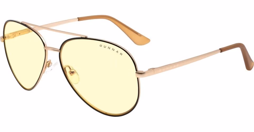 GUNNAR kancelářske/herní brýle MAVERICK BLACK/GOLD * jantárová skla * BLF 65 * GUNNAR focus