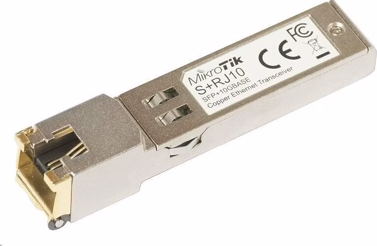 MikroTik SFP+ na metalický konvertor 10M/100M/1G/2.5G/5G/10G, RJ-45, do 200 m