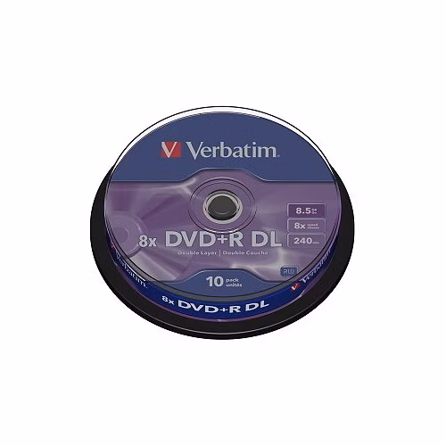 VERBATIM DVD+R(10-pack) Dvojvrstvové/8x/8.5 GB/vreteno