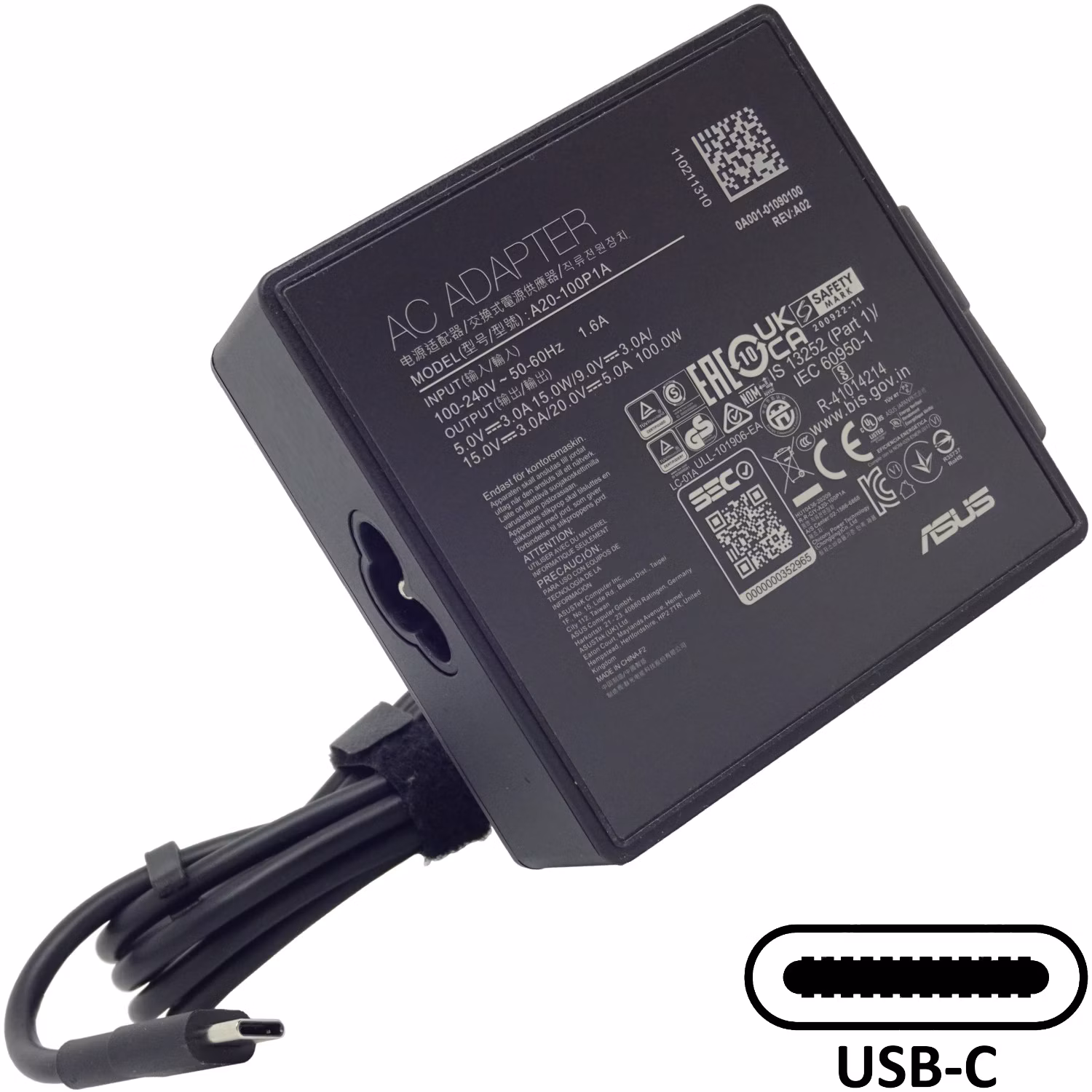 ASUS AC NAPÁJACÍ ADAPTÉR  100W 3pin USB C  bez EU plug