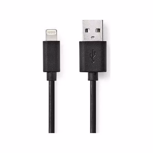 Nedis CCGL39300BK20 - Lightning Kabel| Apple Lightning 8pinový | USB-A Zástrčka | 2 m | Pocínovaná měď / Černá