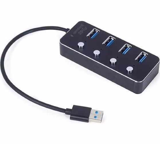 Gembird USB hub 4-port USB 3.1 (Gen 1) hub s vypínači